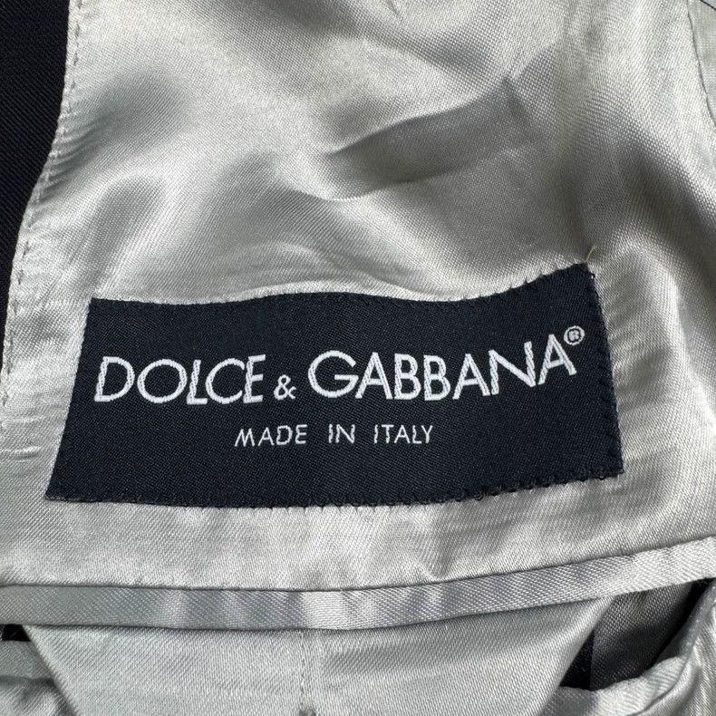 Dolce & Gabbana DG Collarless Wool Blazer with Padded Shoulders Size US L / EU 52-54 / 3 - 4 Thumbnail