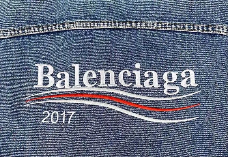 Balenciaga Balenciaga Washed Denim Jacket with Logo Size US M / EU 48-50 / 2 - 6 Thumbnail