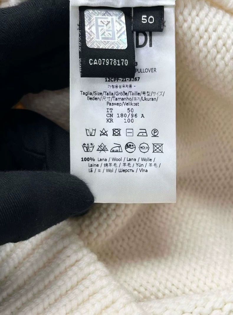 Fendi Fendi Beige Logo Knit Sweater Size US M / EU 48-50 / 2 - 3 Thumbnail
