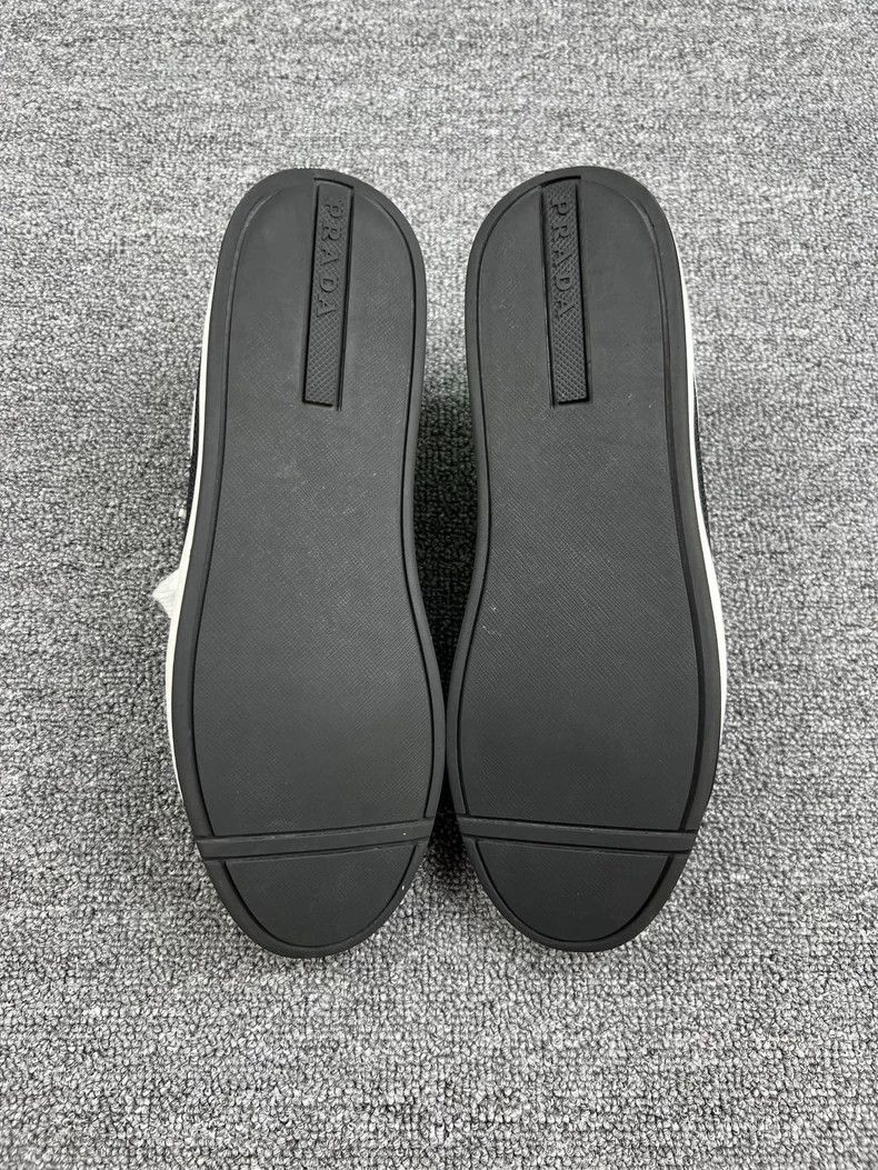 Prada Prada Black and White Triangle Logo Low-Top Sneakers Size US 6.5 / EU 39-40 - 5 Thumbnail