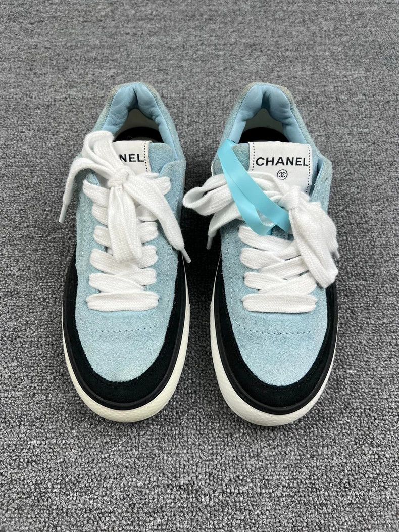 Chanel Chanel 23B Platform Sneakers Blue Size US 5 / EU 37 - 3 Thumbnail