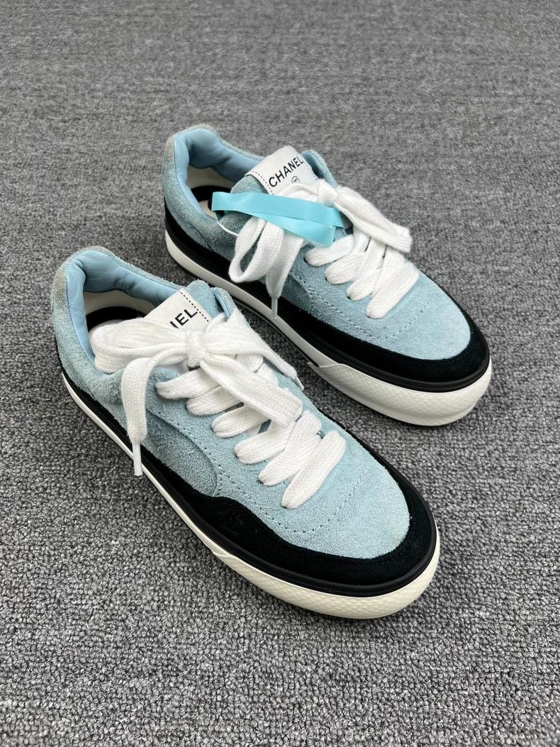 Chanel Chanel 23B Platform Sneakers Blue Size US 5 / EU 37 - 2 Thumbnail
