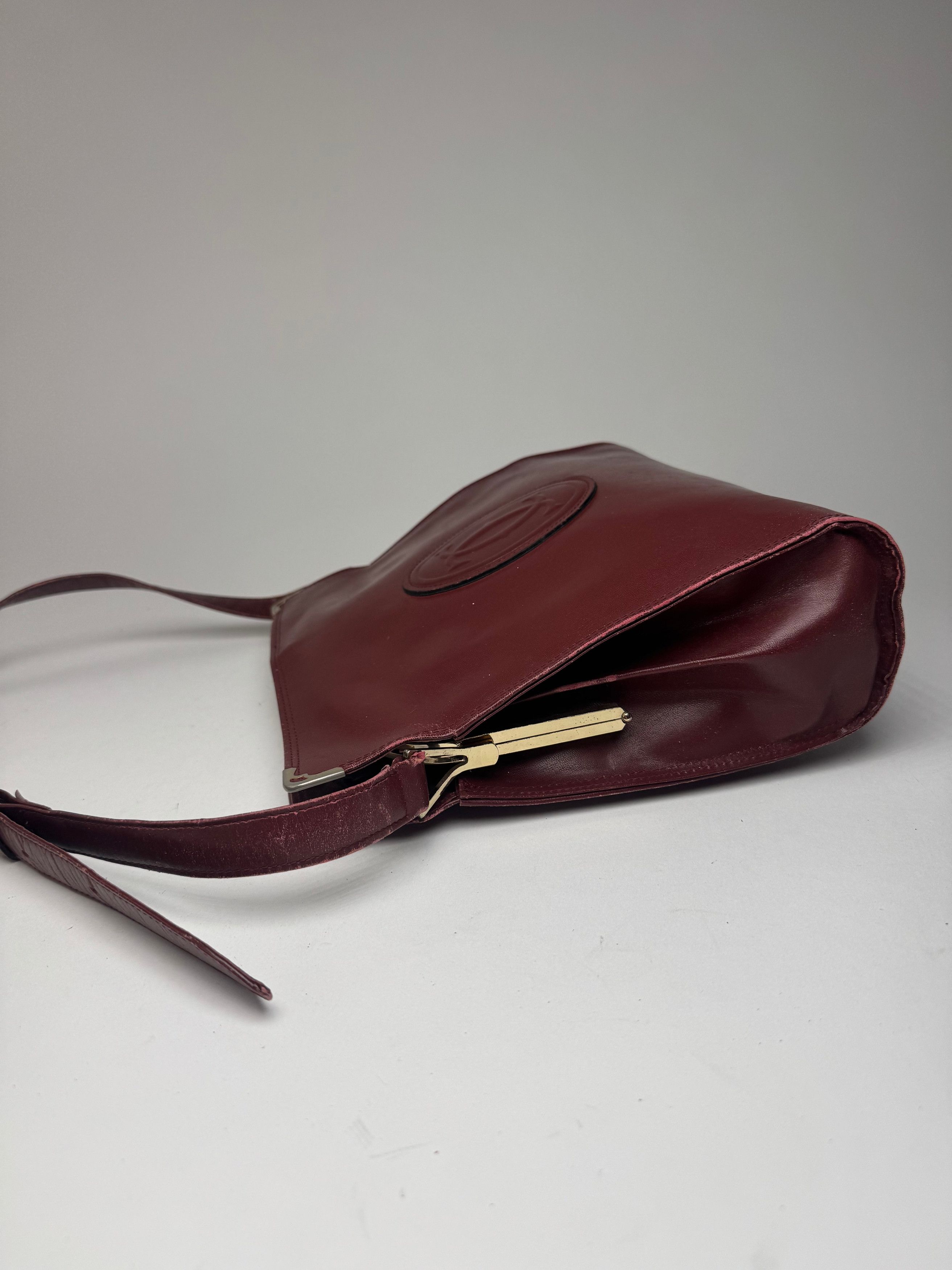 Cartier Vintage Leather Shoulder Bag Burgundy Size ONE SIZE - 9 Thumbnail