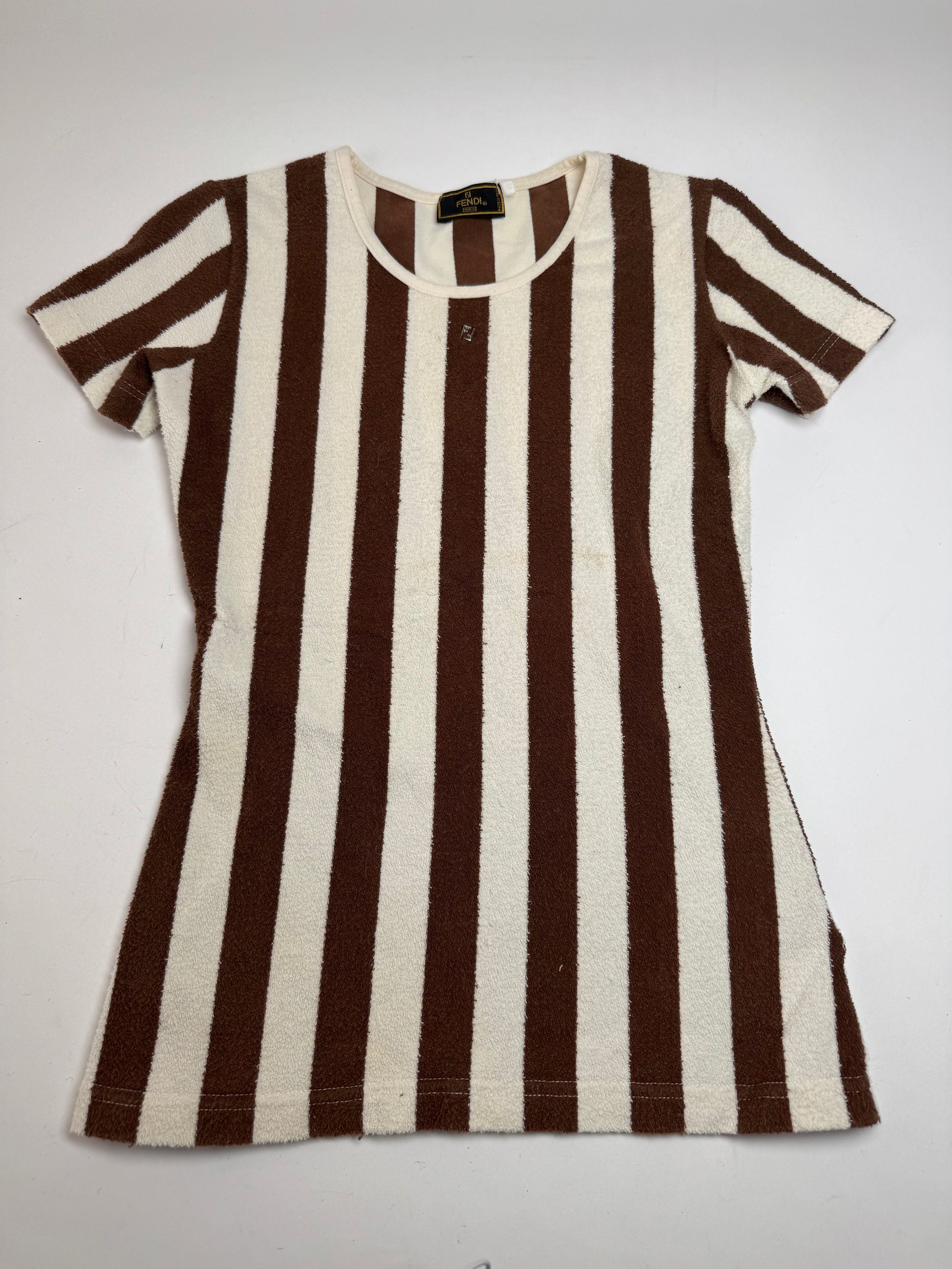 Fendi Vintage Roma Striped Shirt white brown 36/S Size S / US 4 / IT 40 - 15 Thumbnail
