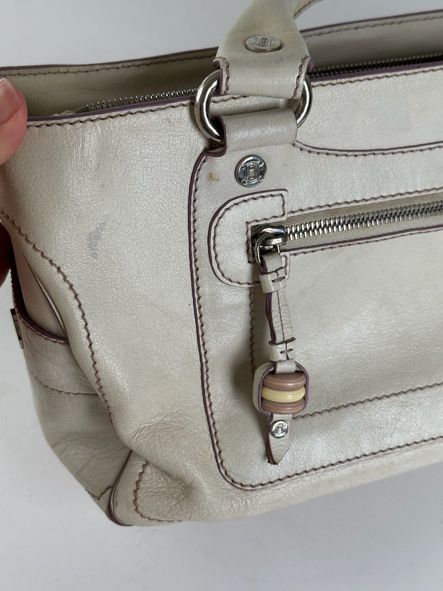 Celine Vintage Paris Leather bag white Size ONE SIZE - 3 Thumbnail