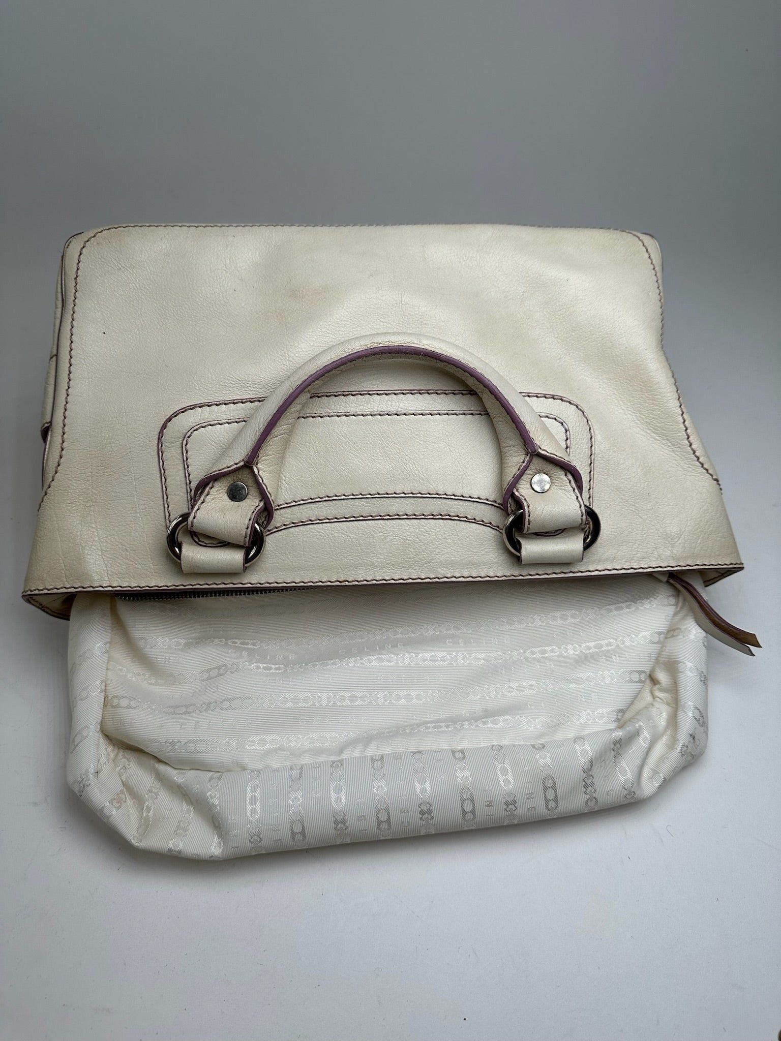 Celine Vintage Paris Leather bag white Size ONE SIZE - 4 Thumbnail