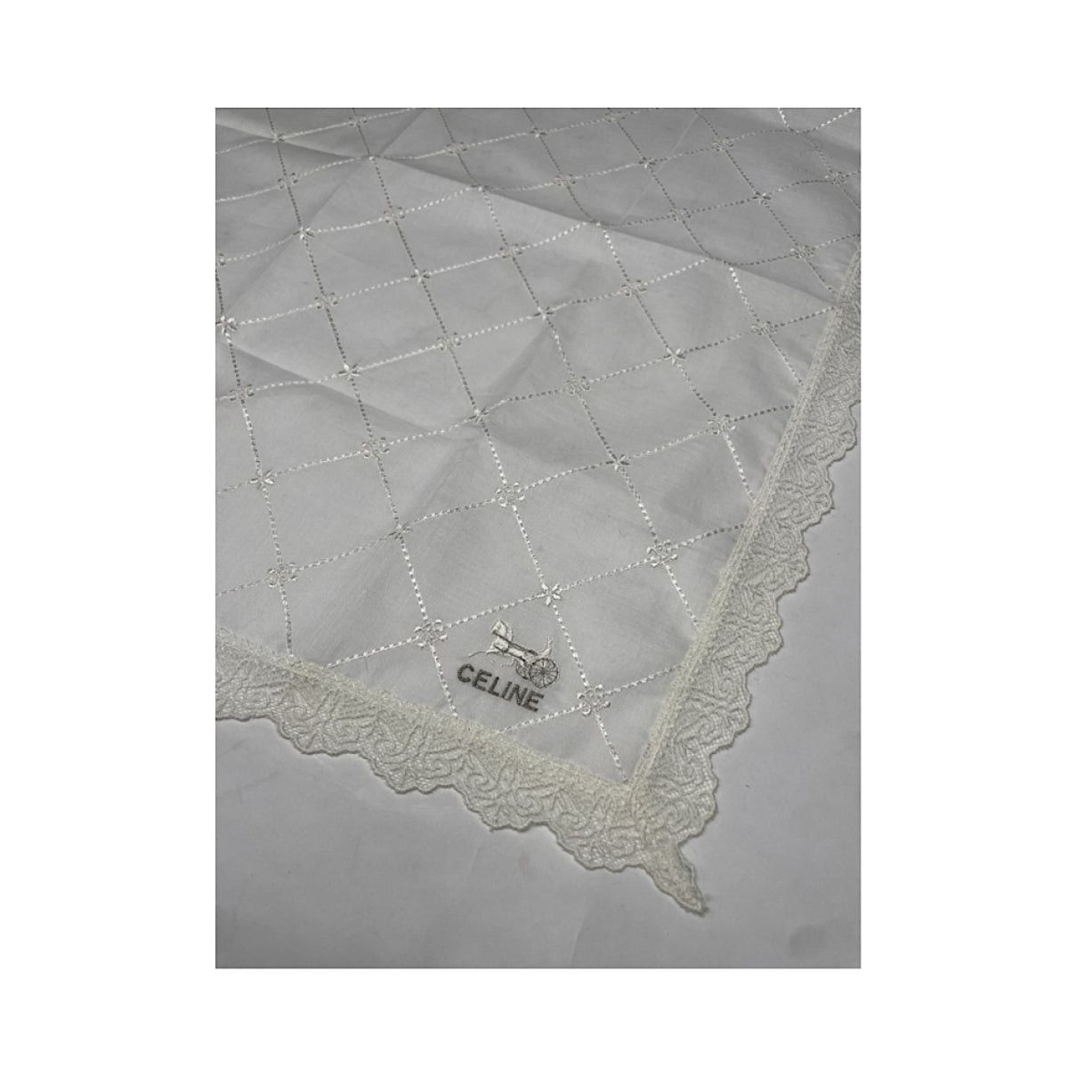 Celine White Silk Silk Handkerchief Size ONE SIZE - 2 Thumbnail