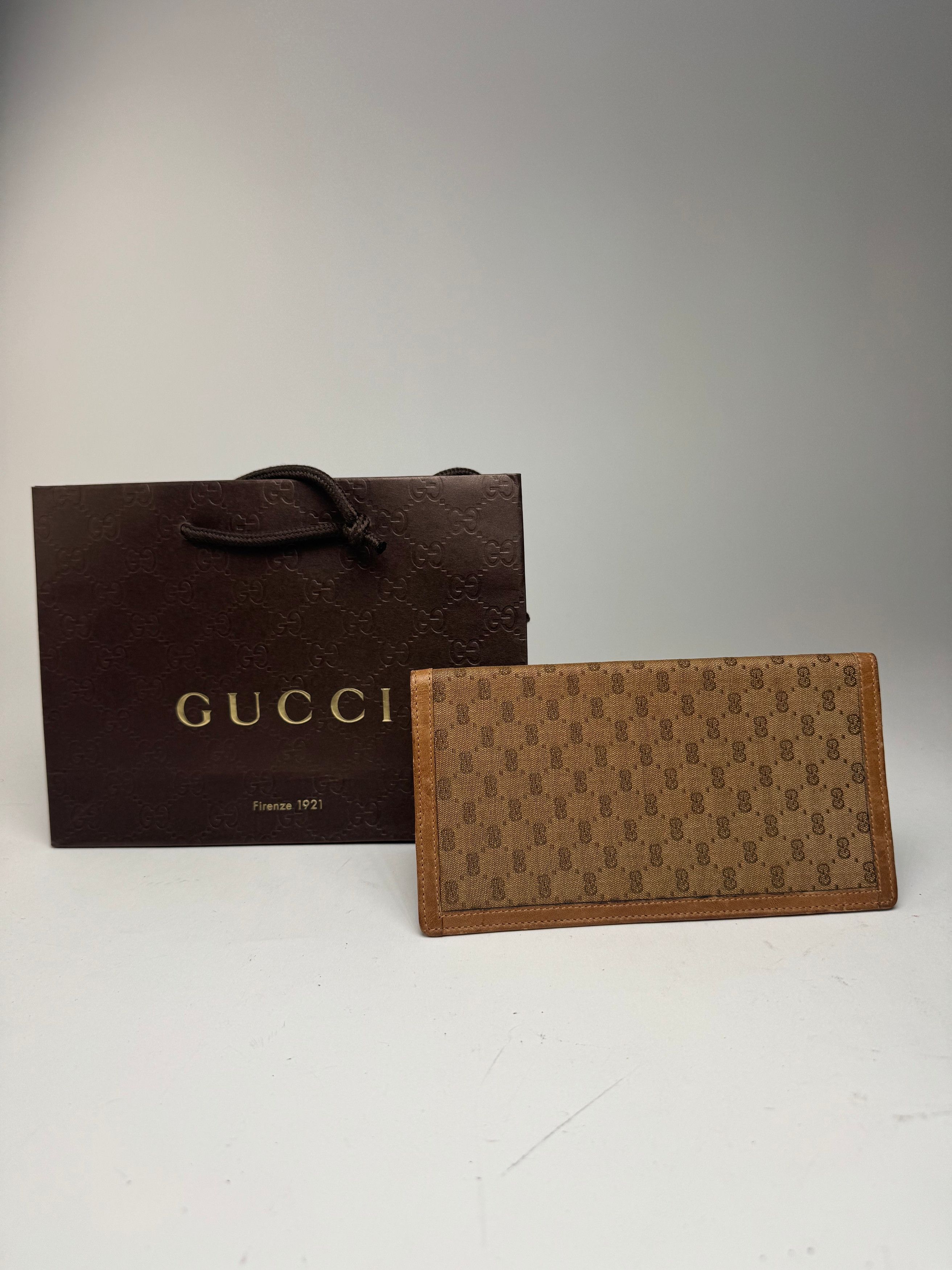 Gucci Vintage Monogram Card / ID Holder beige Brown Size ONE SIZE - 2 Thumbnail