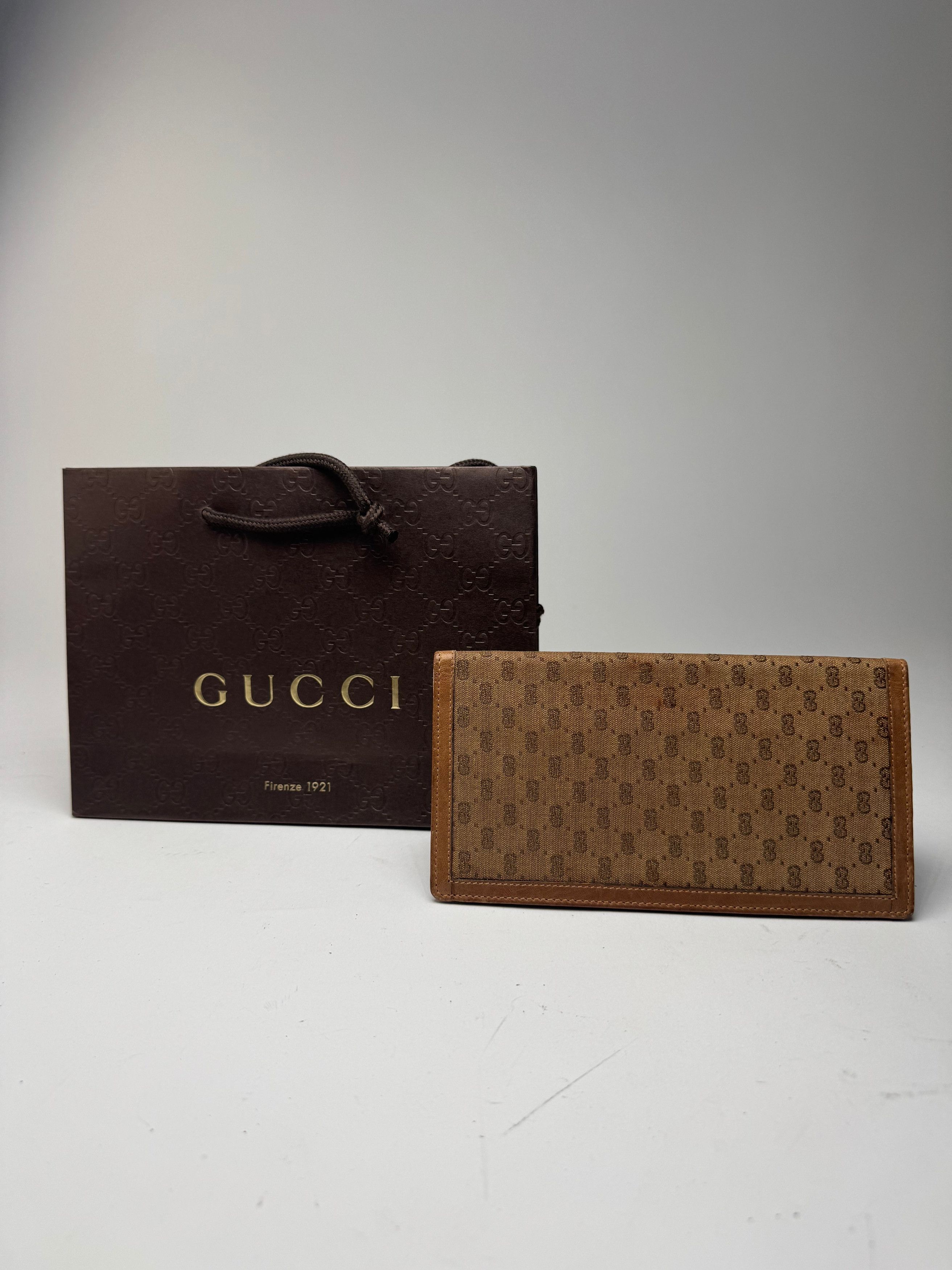 Gucci Vintage Monogram Card / ID Holder beige Brown Size ONE SIZE - 11 Thumbnail