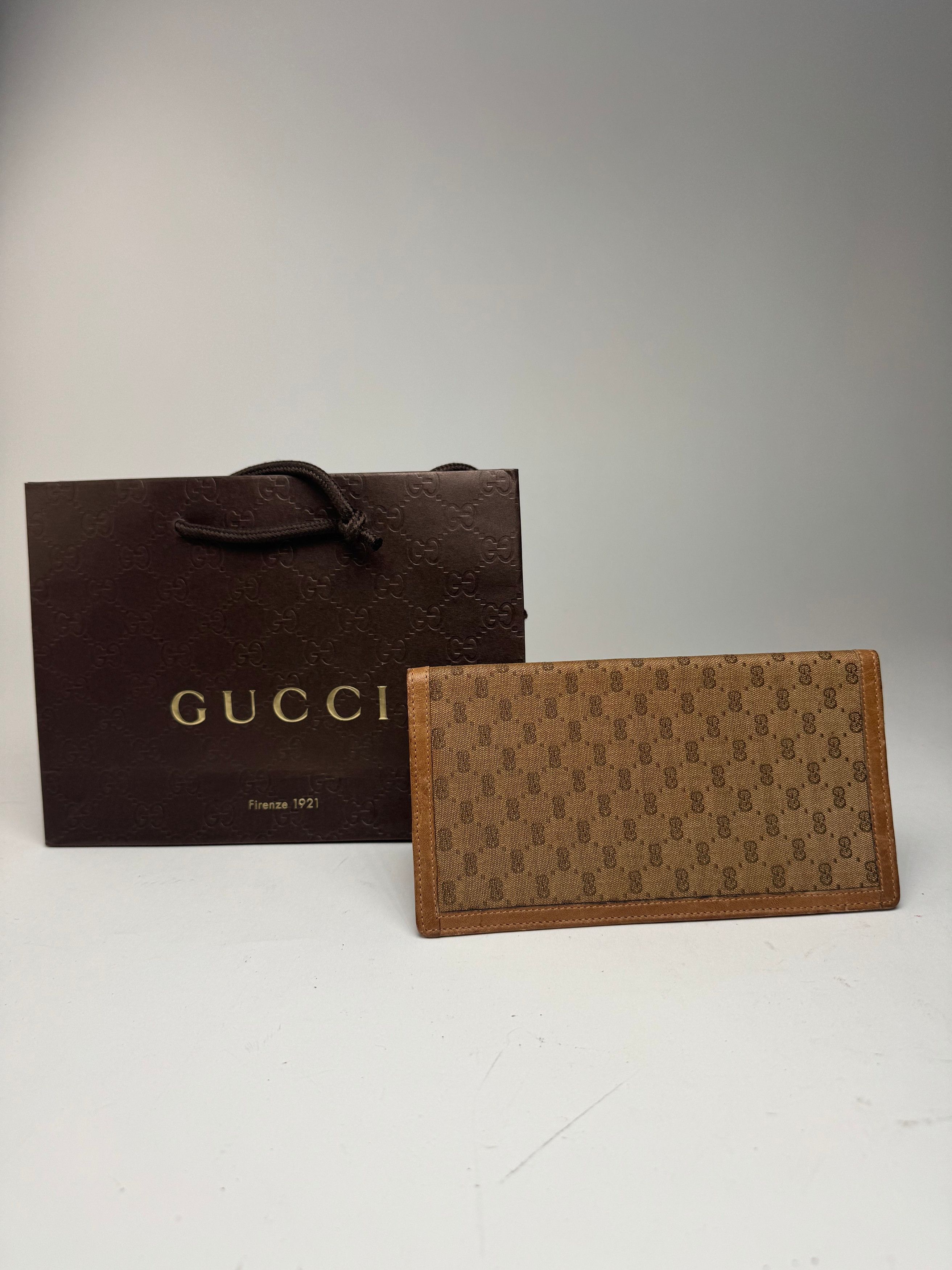 Gucci Vintage Monogram Card / ID Holder beige Brown Size ONE SIZE - 8 Thumbnail