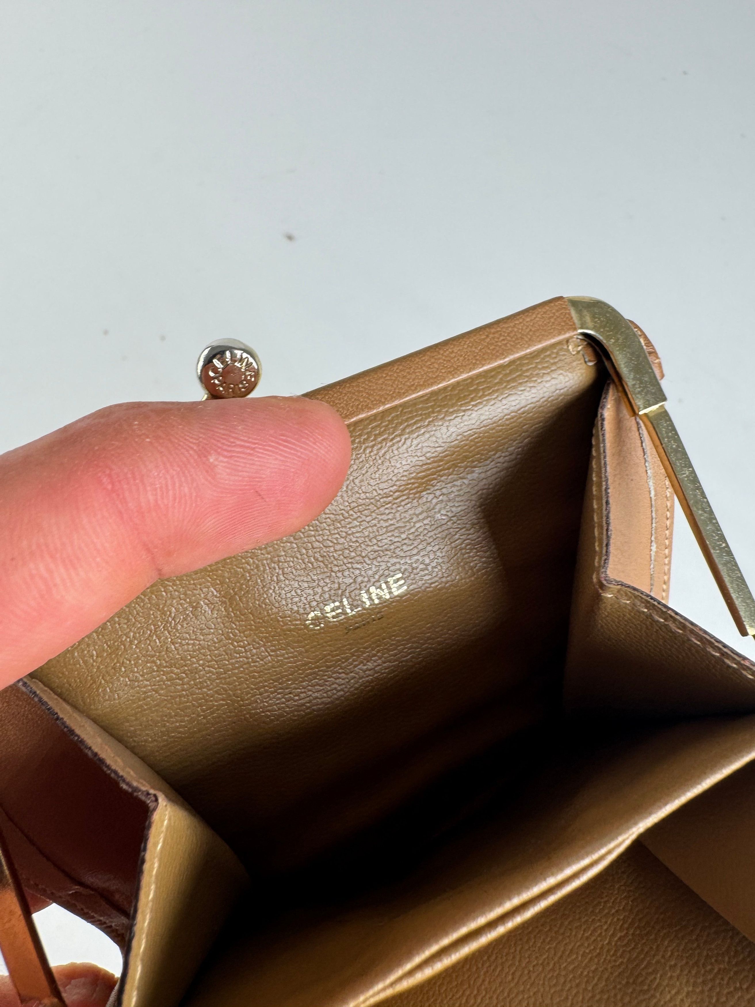 Celine Vintage Paris Leather Card Holder beige Brown Size ONE SIZE - 6 Thumbnail