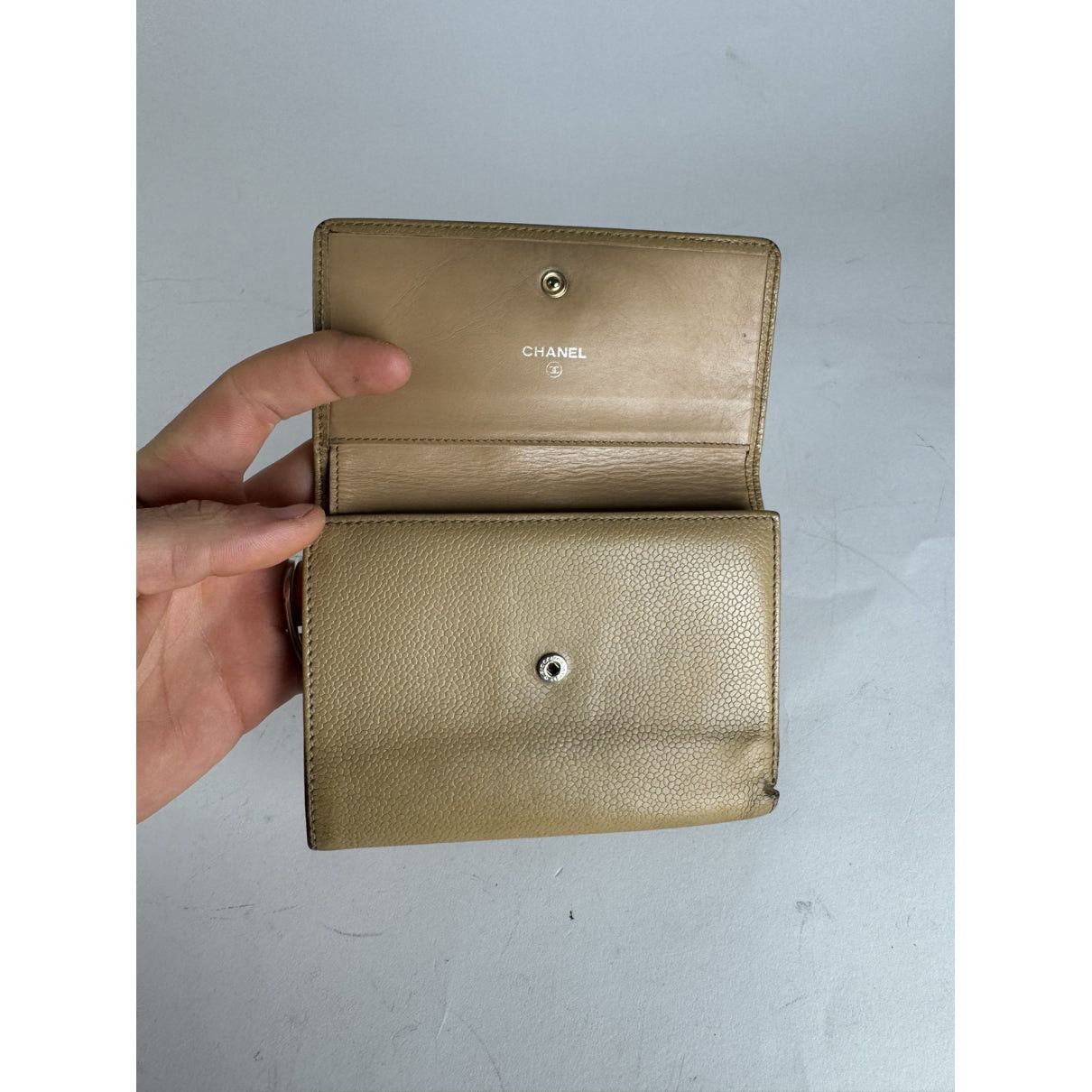 Chanel Beige Leather Wallet Size ONE SIZE - 3 Thumbnail