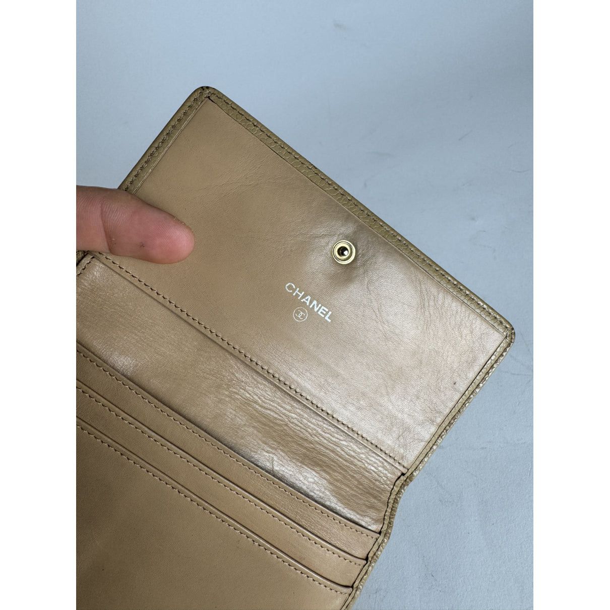 Chanel Beige Leather Wallet Size ONE SIZE - 5 Thumbnail