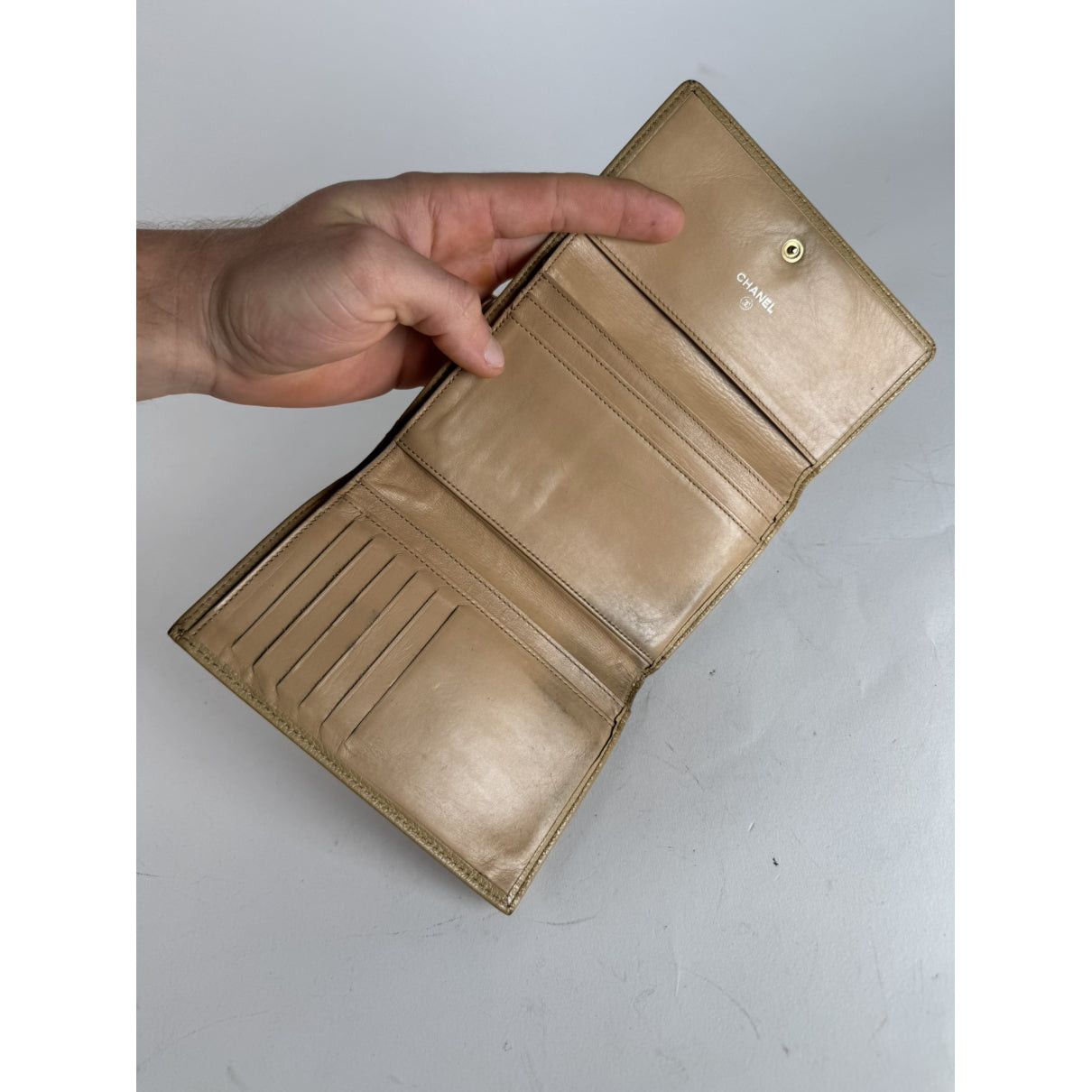 Chanel Beige Leather Wallet Size ONE SIZE - 4 Thumbnail