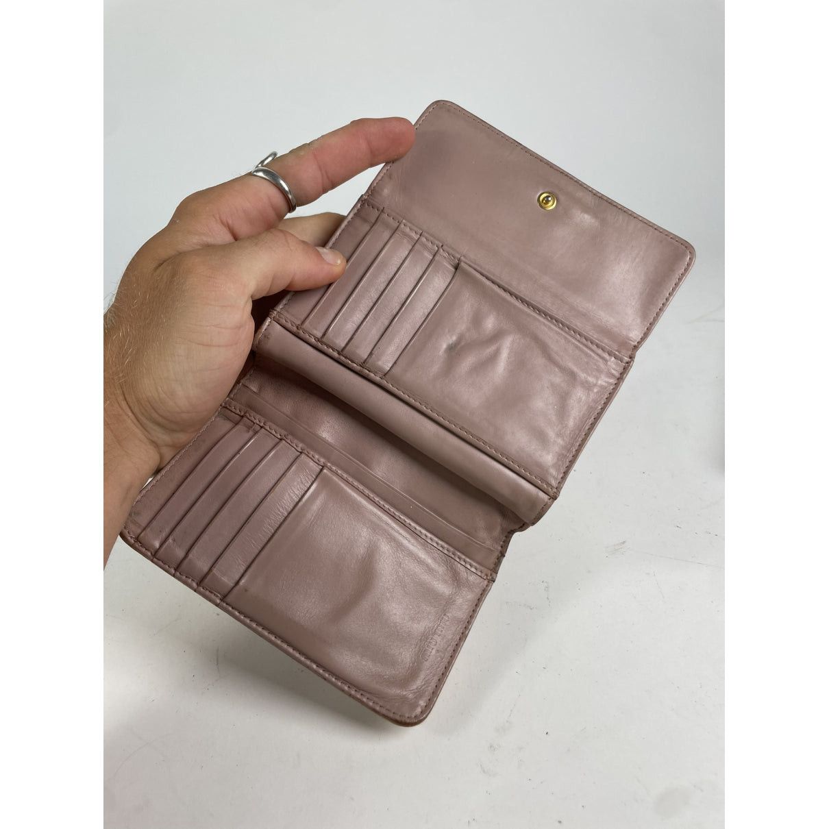 Miu Miu Beige Leather Wallet Size ONE SIZE - 3 Thumbnail