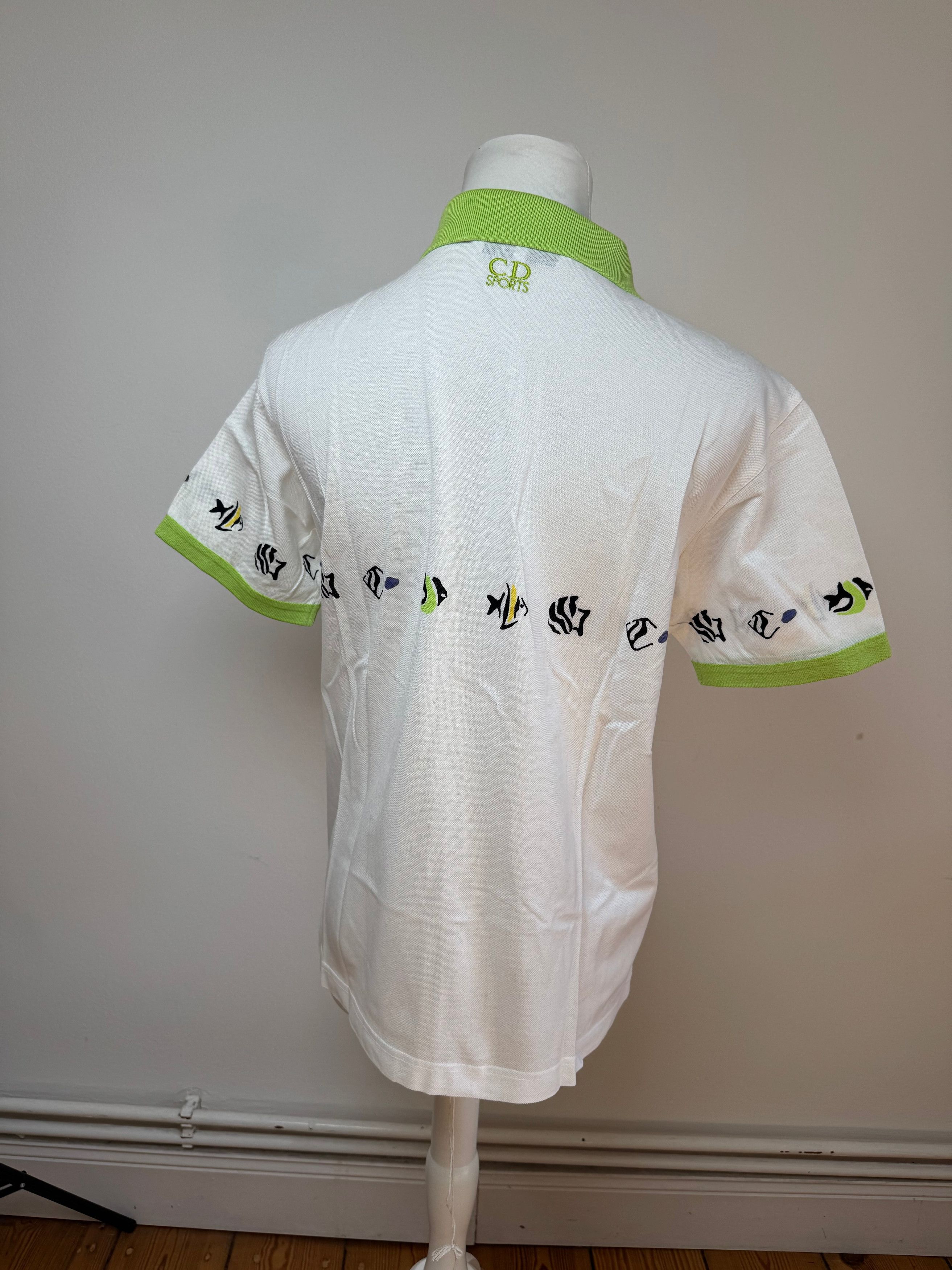 Dior Vintage Polo Shirt White Green M Size M / US 6-8 / IT 42-44 - 3 Thumbnail