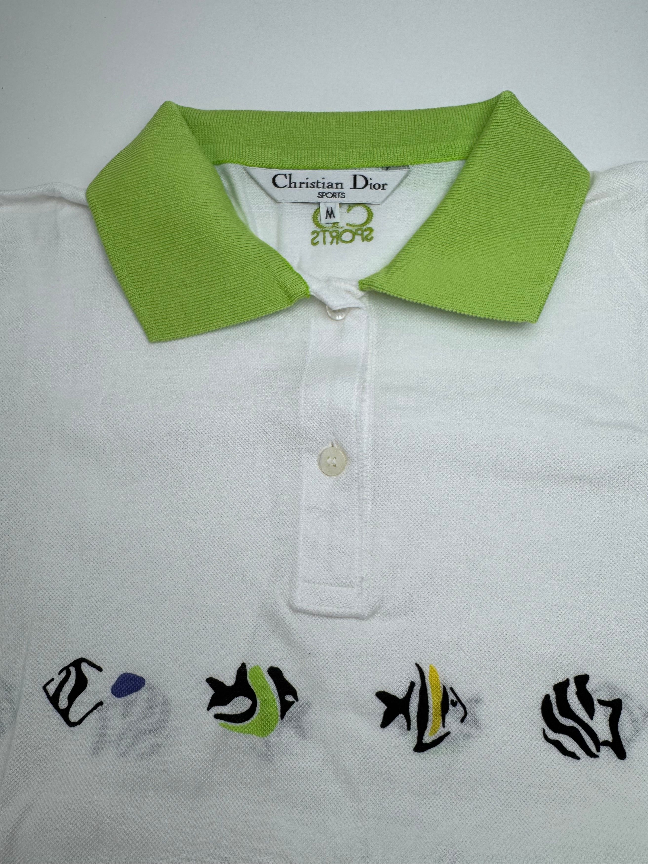 Dior Vintage Polo Shirt White Green M Size M / US 6-8 / IT 42-44 - 5 Thumbnail