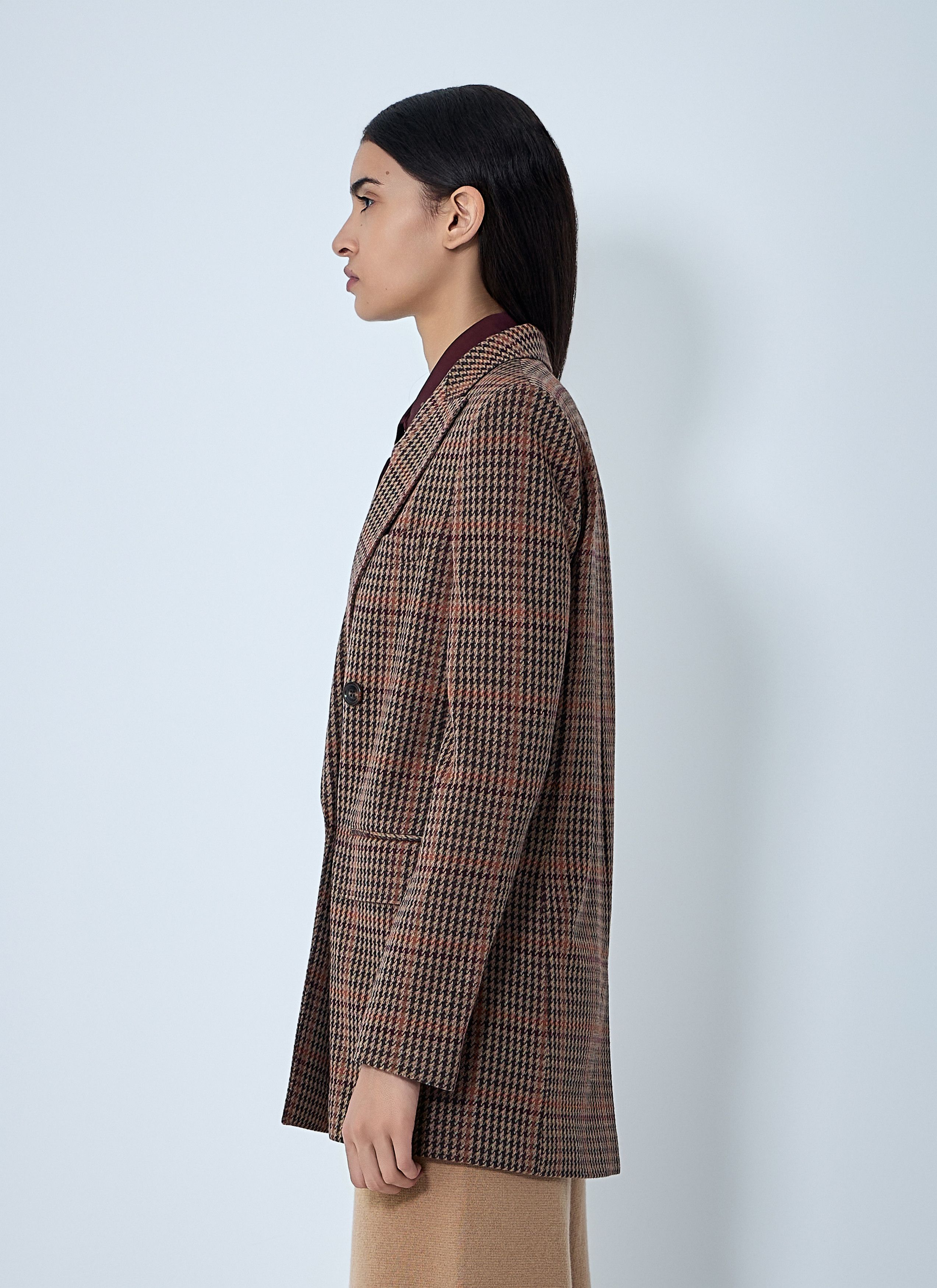 Max Mara Check Double-Breasted Blazer Size M / US 6-8 / IT 42-44 - 3 Thumbnail