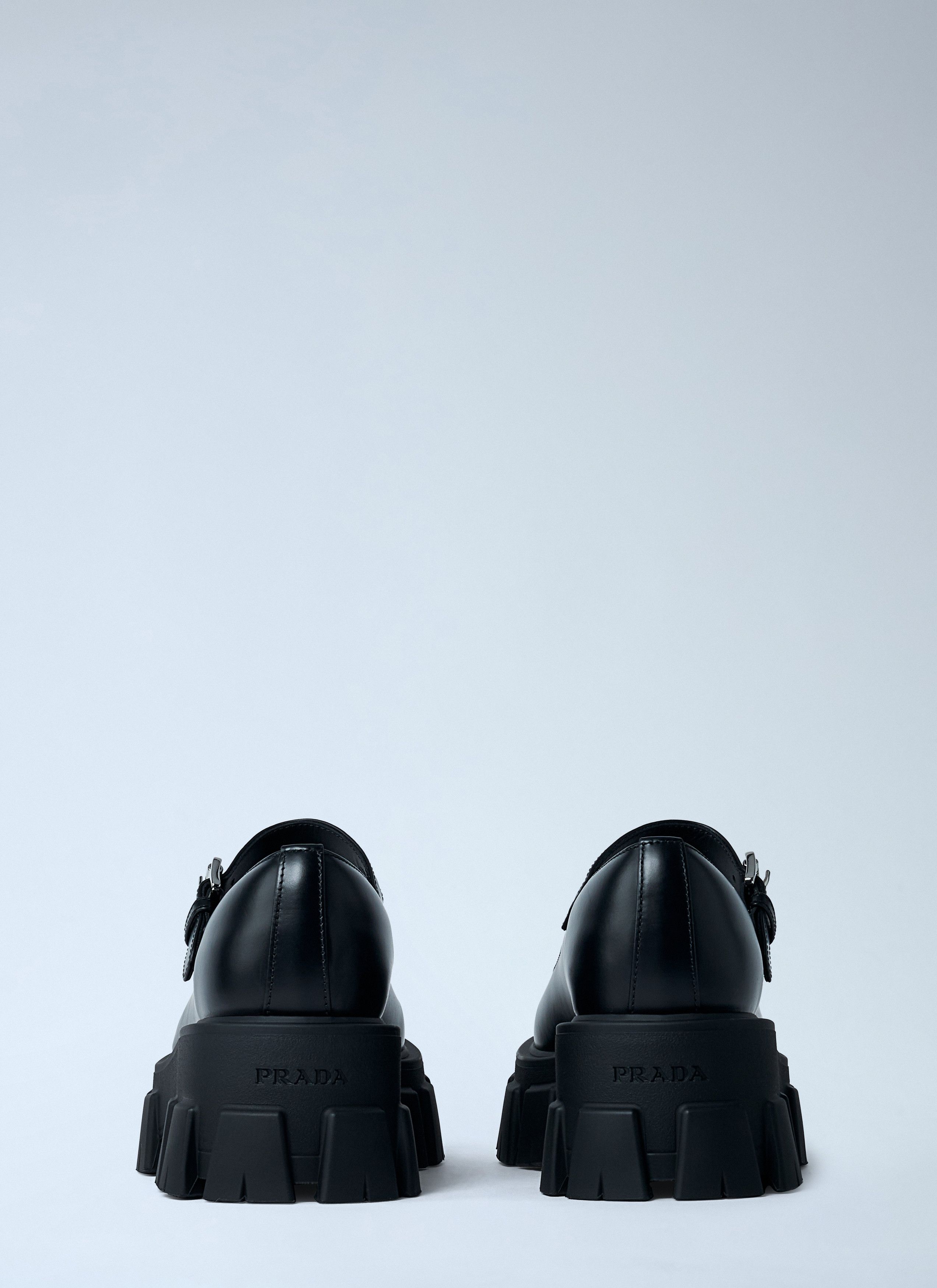 Prada Leather Logo Plaque Platform Flats Size US 10 / IT 40 - 4 Thumbnail