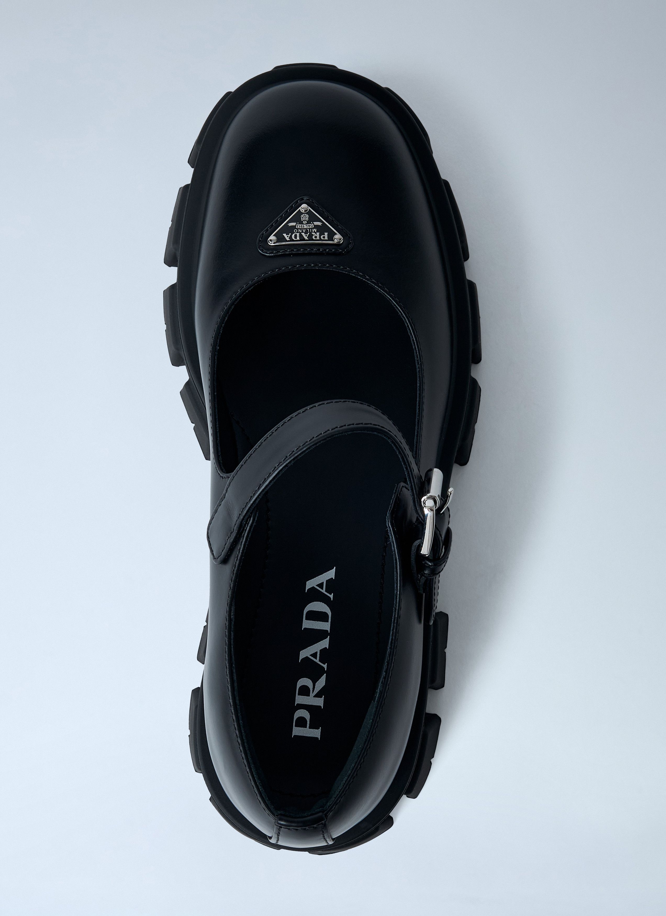 Prada Leather Logo Plaque Platform Flats Size US 10 / IT 40 - 6 Thumbnail