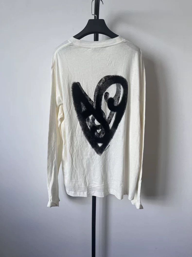 Acne Studios Acne Studios White Heart Print Long Sleeve T-Shirt-yf Size US M / EU 48-50 / 2 - 2 Thumbnail