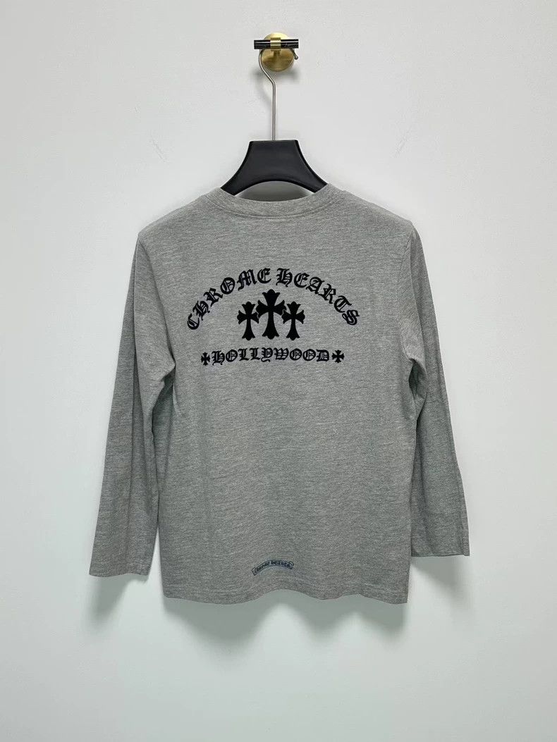 CHROME HEARTS ロングスリーブシャツ　ホワイト/グレー　S Chrome Hearts Chrome Hearts Gray Cross Long Sleeve Shirt-yf | Grailed