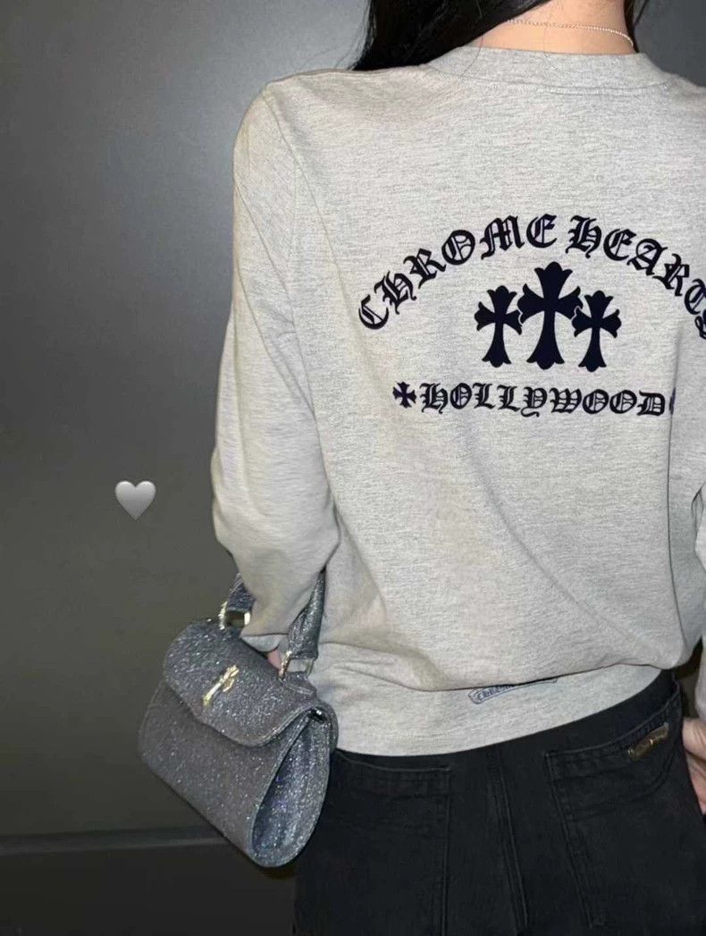 Chrome Hearts Chrome Hearts Gray Cross Long Sleeve Shirt-yf | Grailed