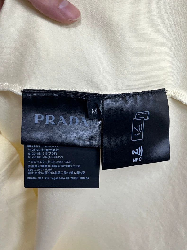 Prada Prada Beige Triangle Logo Short-Sleeve Tee-yf Size US M / EU 48-50 / 2 - 4 Thumbnail