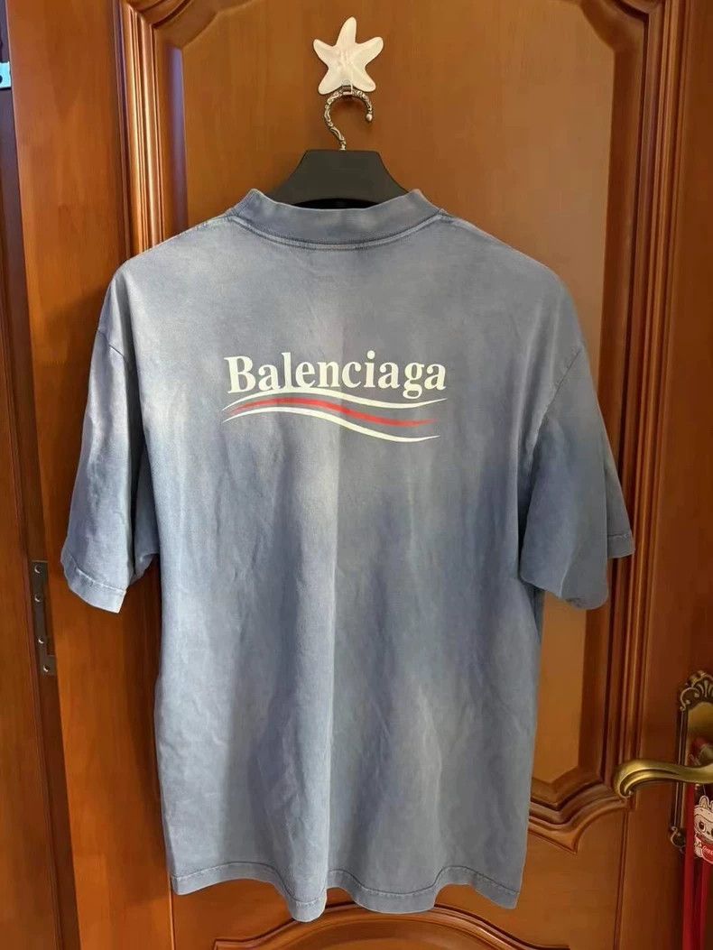 Balenciaga Balenciaga Haze Blue Coke Print T-shirt-yf Size US S / EU 44-46 / 1 - 2 Thumbnail