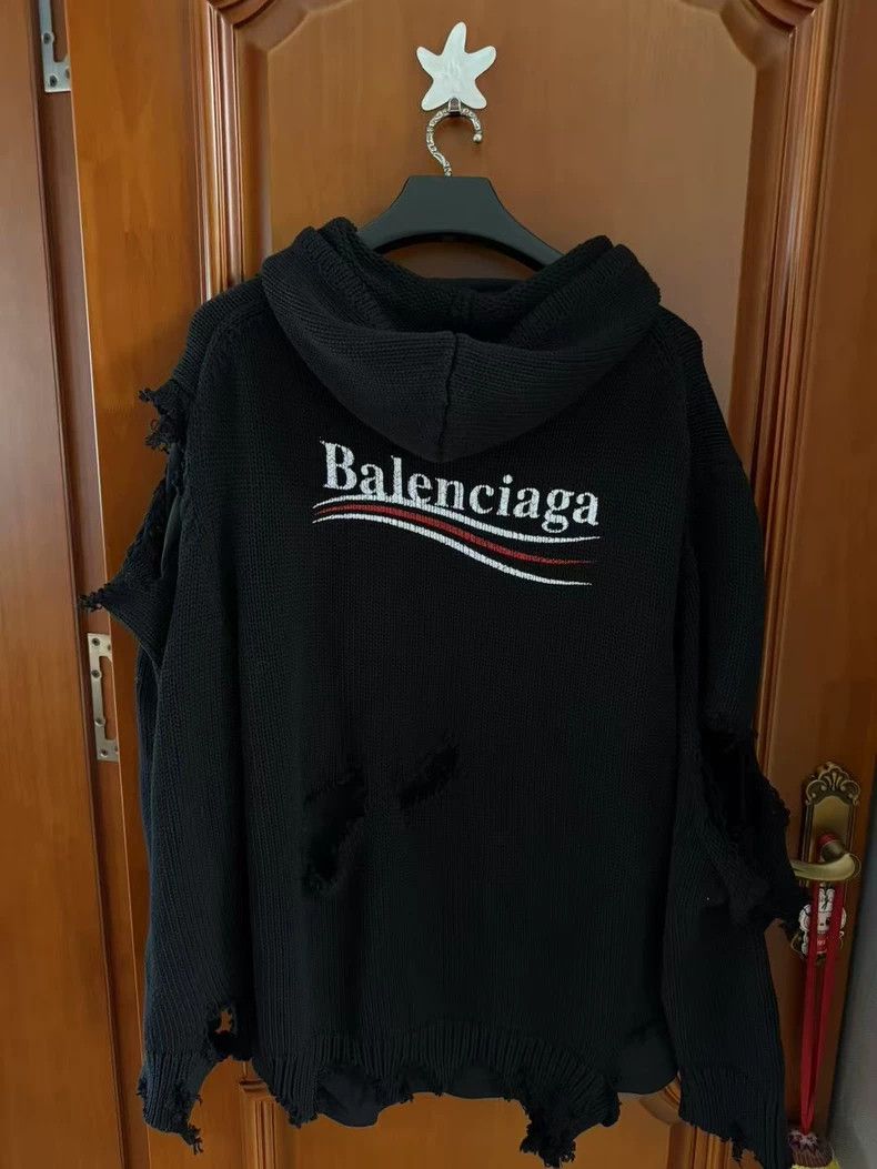 Balenciaga Balenciaga Distressed Coke Embroidered Hoodie-yf Size US S / EU 44-46 / 1 - 2 Thumbnail