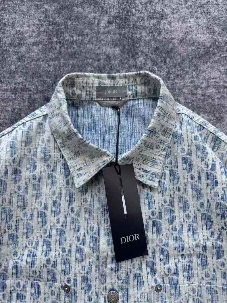 Dior Dior Blue All-Over Print Denim Shirt Jacket-yf Size US M / EU 48-50 / 2 - 3 Thumbnail