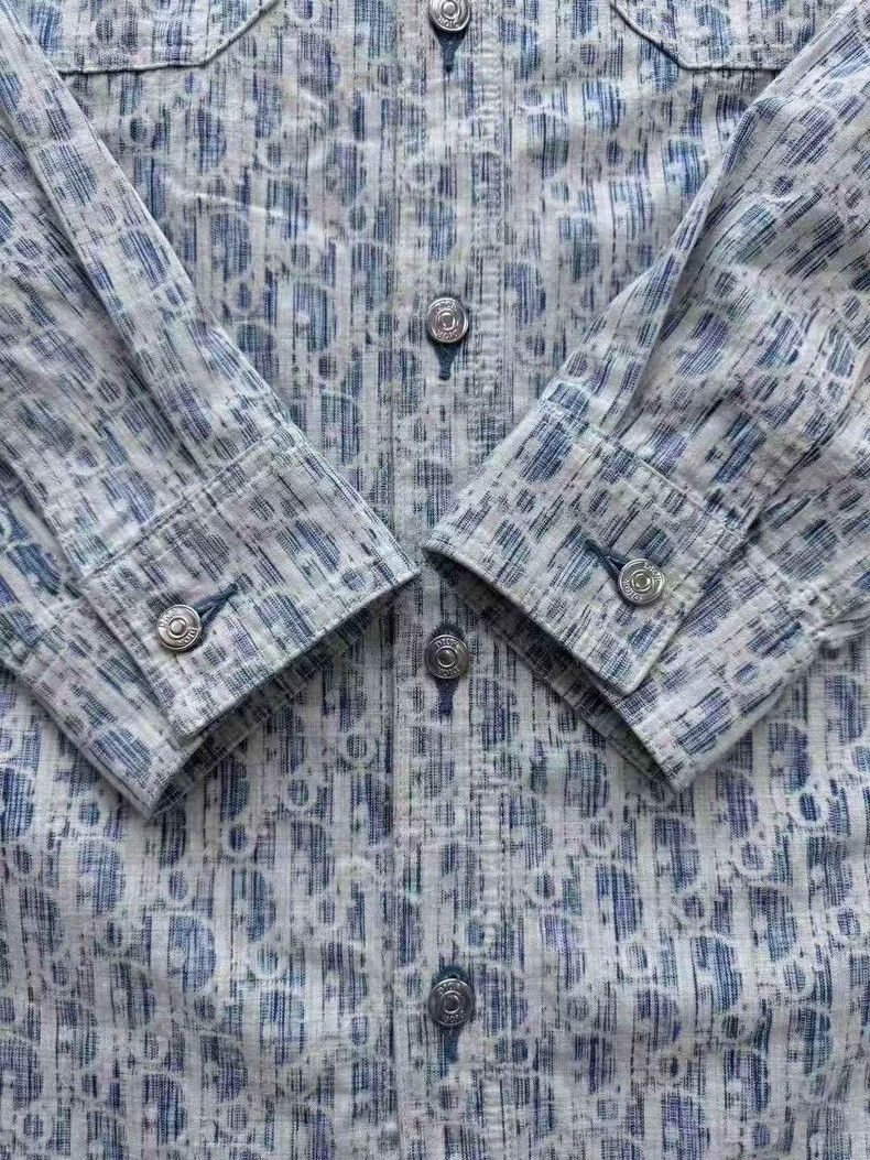 Dior Dior Blue All-Over Print Denim Shirt Jacket-yf Size US M / EU 48-50 / 2 - 5 Thumbnail