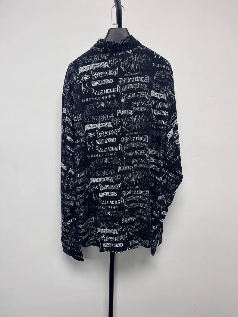 Balenciaga Balenciaga Dragon Graffiti Print Shirt Jacket-yf Size US M / EU 48-50 / 2 - 2 Thumbnail