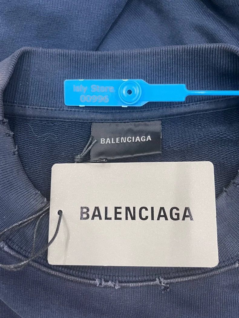 Balenciaga Balenciaga Distressed Logo Crewneck Sweatshirt-yf Size US M / EU 48-50 / 2 - 3 Thumbnail
