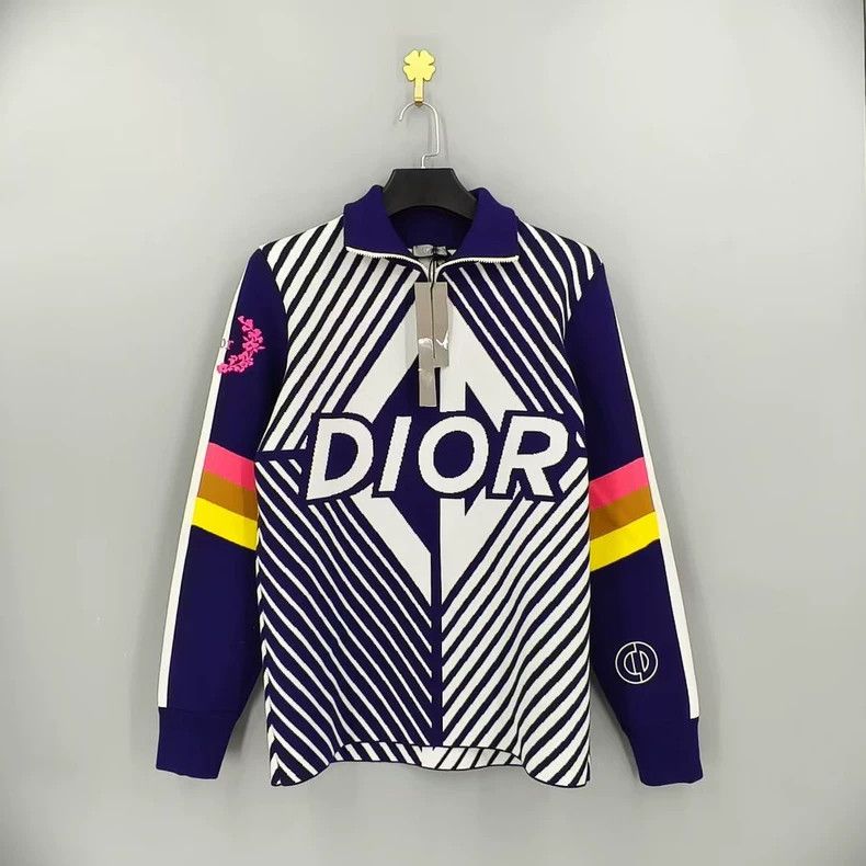 Dior Dior Logo Print High Neck Zip Knit Sweater-yf Size US M / EU 48-50 / 2 - 2 Thumbnail