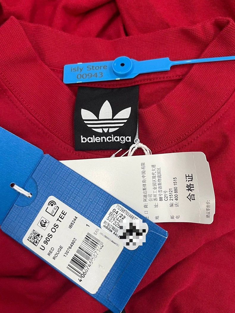 Balenciaga Balenciaga x adidas Logo Print Short Sleeve T-Shirt-yf Size US M / EU 48-50 / 2 - 4 Thumbnail