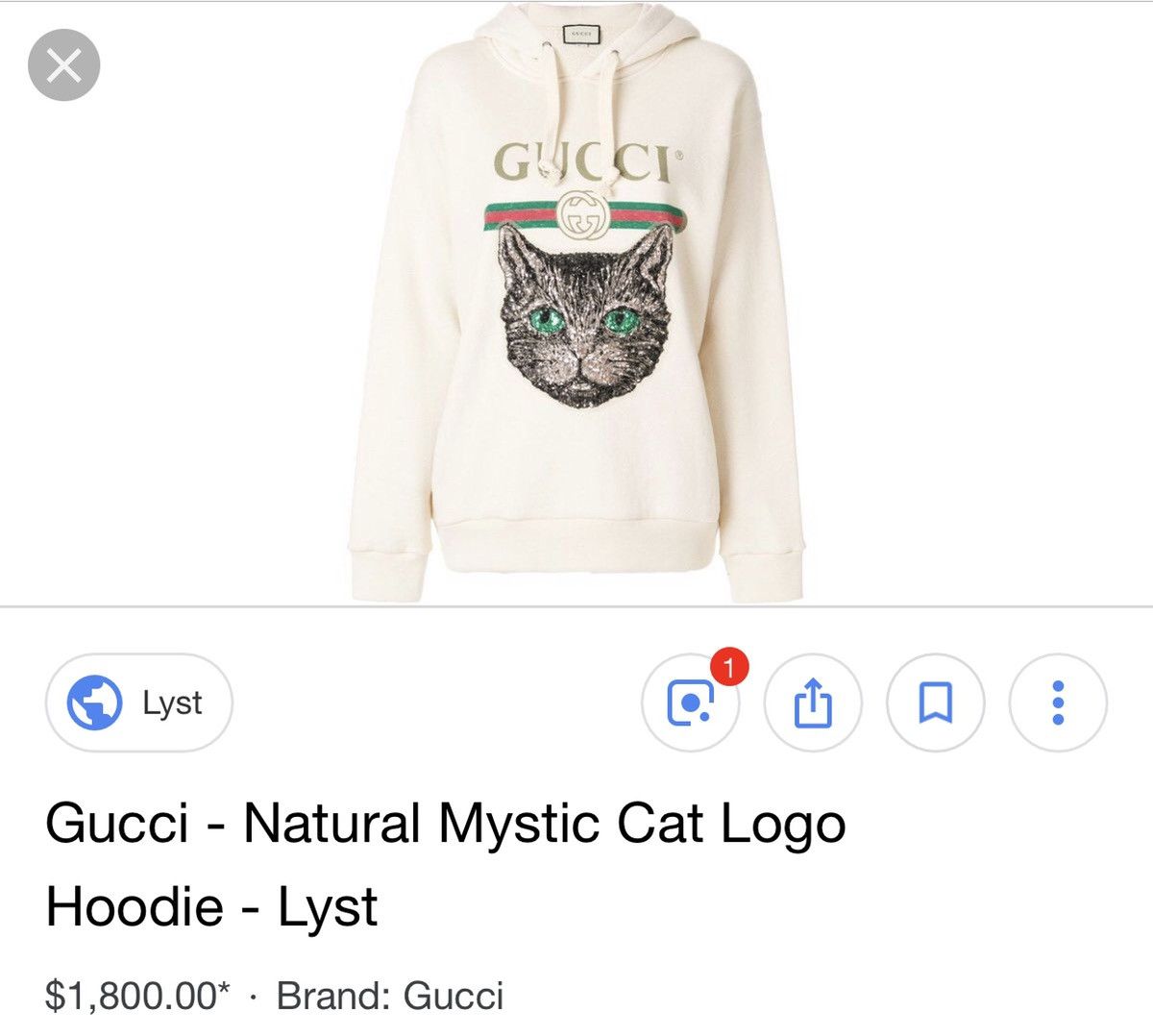 Gucci mystic cat hoodie best sale