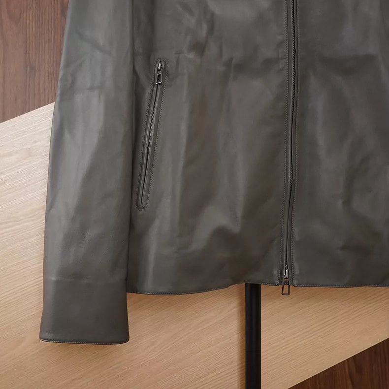 Loro Piana Loro Piana Lambskin Collared Leather Jacket Size US XL / EU 56 / 4 - 6 Thumbnail
