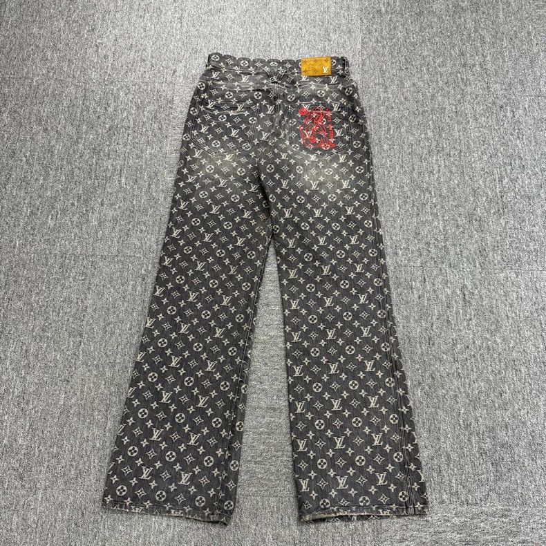 Louis Vuitton Louis Vuitton Distressed Embroidered Jeans-yf Size US 29 - 2 Thumbnail
