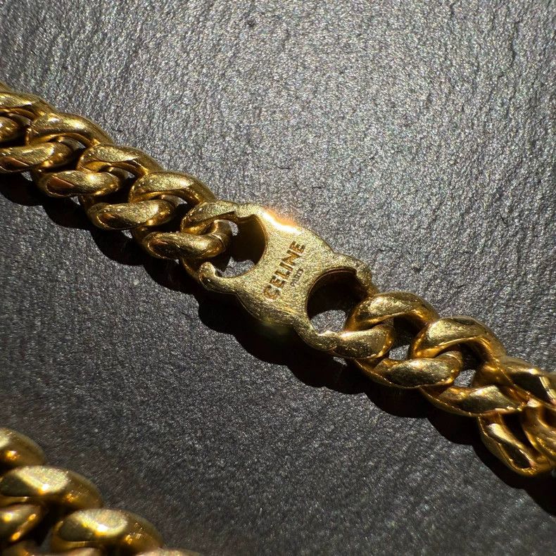 Celine Celine Gold Arc de Triomphe Logo Bracelet-yf Size ONE SIZE - 2 Thumbnail