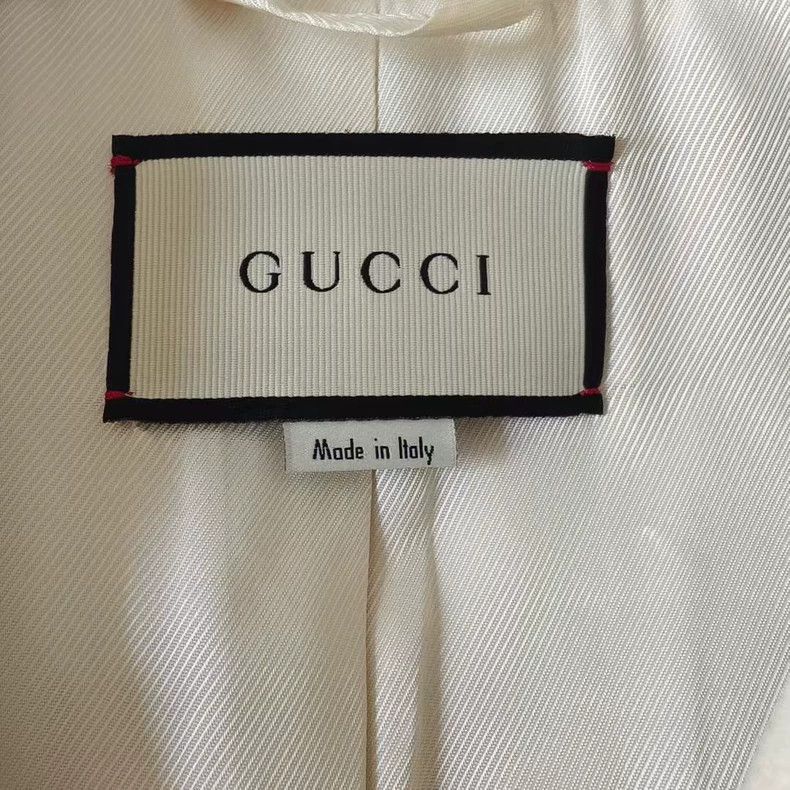Gucci Gucci Beige Stripe Logo Button Coat-yf Size US M / EU 48-50 / 2 - 3 Thumbnail