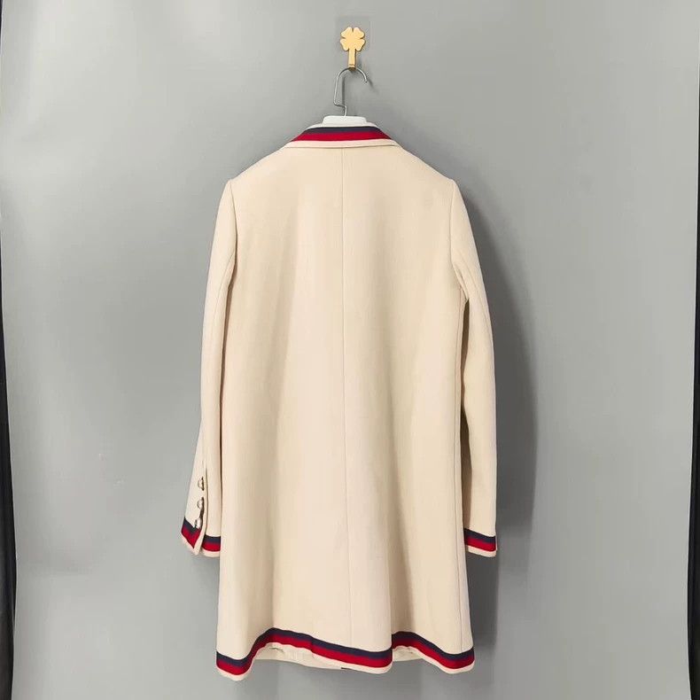 Gucci Gucci Beige Stripe Logo Button Coat-yf Size US M / EU 48-50 / 2 - 2 Thumbnail