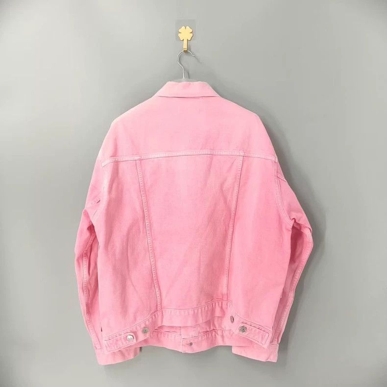 Balenciaga Balenciaga Pink Logo Denim Jacket-yf Size US M / EU 48-50 / 2 - 2 Thumbnail