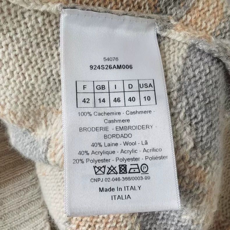Dior Dior Embroidered Cashmere Sweater-yf Size US L / EU 52-54 / 3 - 4 Thumbnail