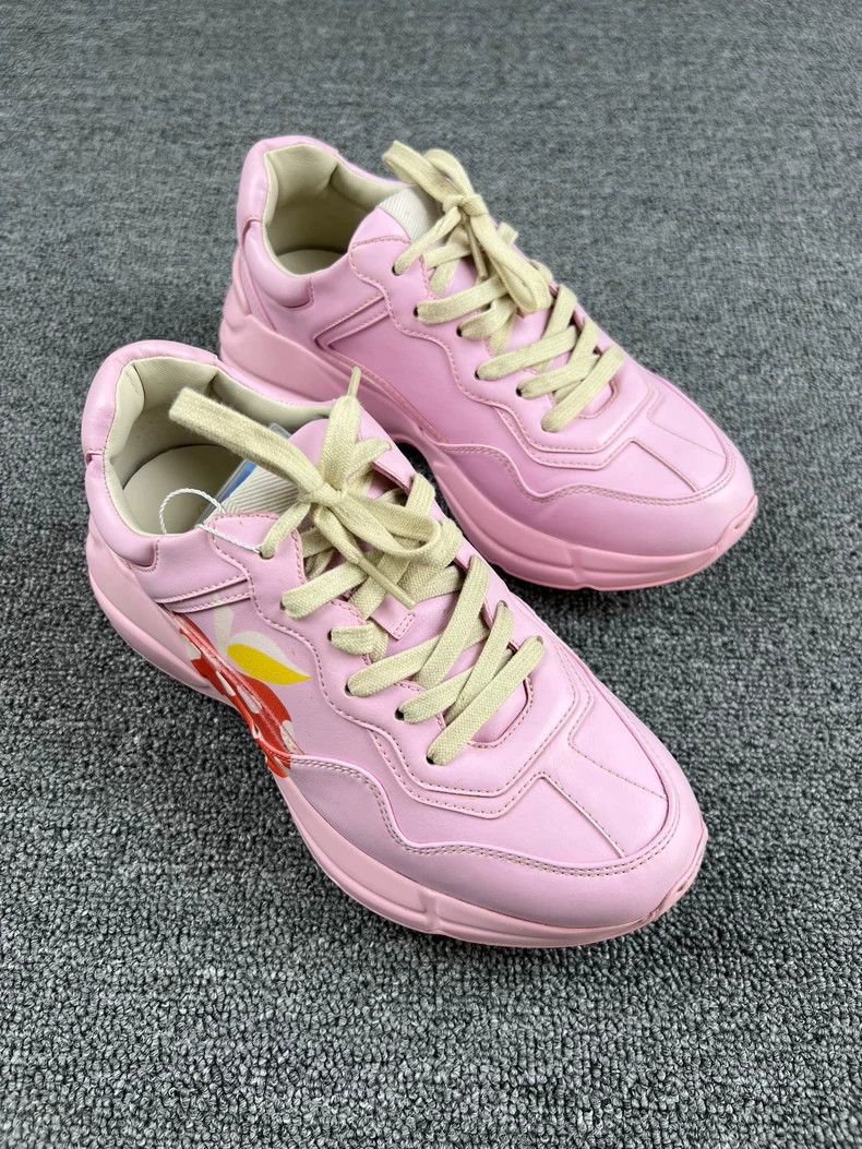 Gucci Gucci Pink Dad Shoes with Yellow Accents-yf Size US 6.5 / EU 39-40 - 2 Thumbnail