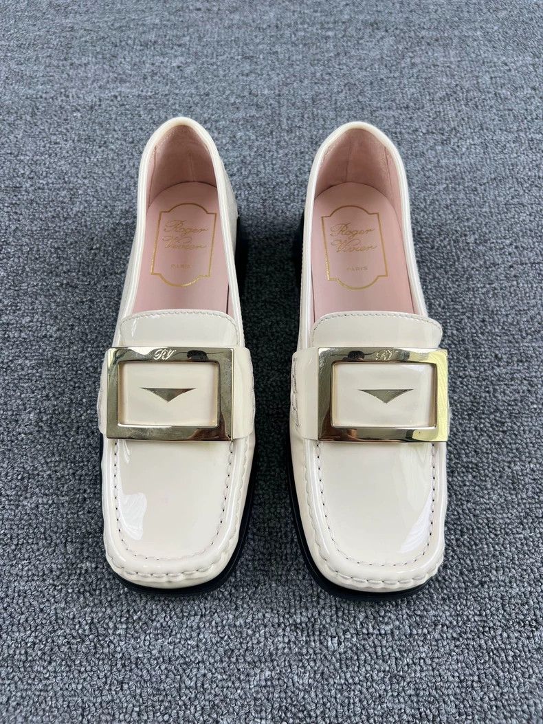 Vintage Roger Vivier White Leather Loafers-yf Size US 5 / EU 37 - 3 Thumbnail