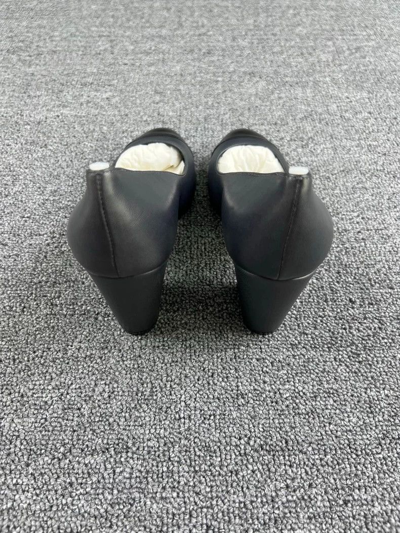 Chanel Chanel Black Leather Heels Classic Style-yf Size US 5 / EU 37 - 4 Thumbnail