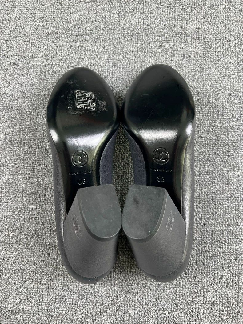 Chanel Chanel Black Leather Heels Classic Style-yf Size US 5 / EU 37 - 6 Thumbnail
