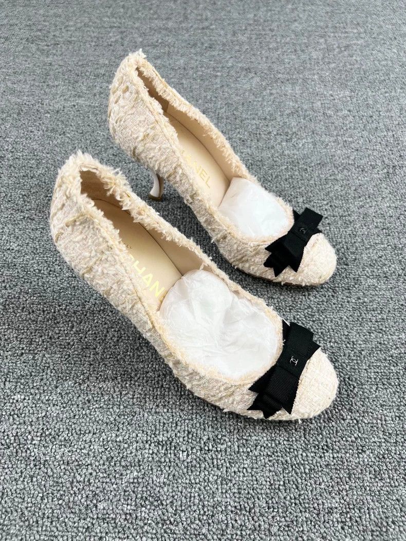 Chanel Chanel Bow Knit High Heel Shoes-yf Size US 5 / EU 37 - 2 Thumbnail
