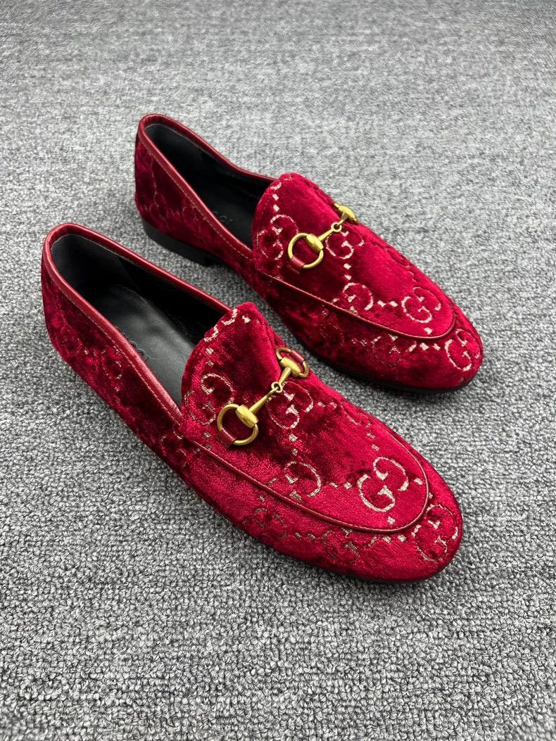 Gucci Gucci Red Velvet Loafers-yf Size US 6.5 / EU 39-40 - 2 Thumbnail